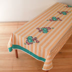Flowers and Stripes Tablecloth